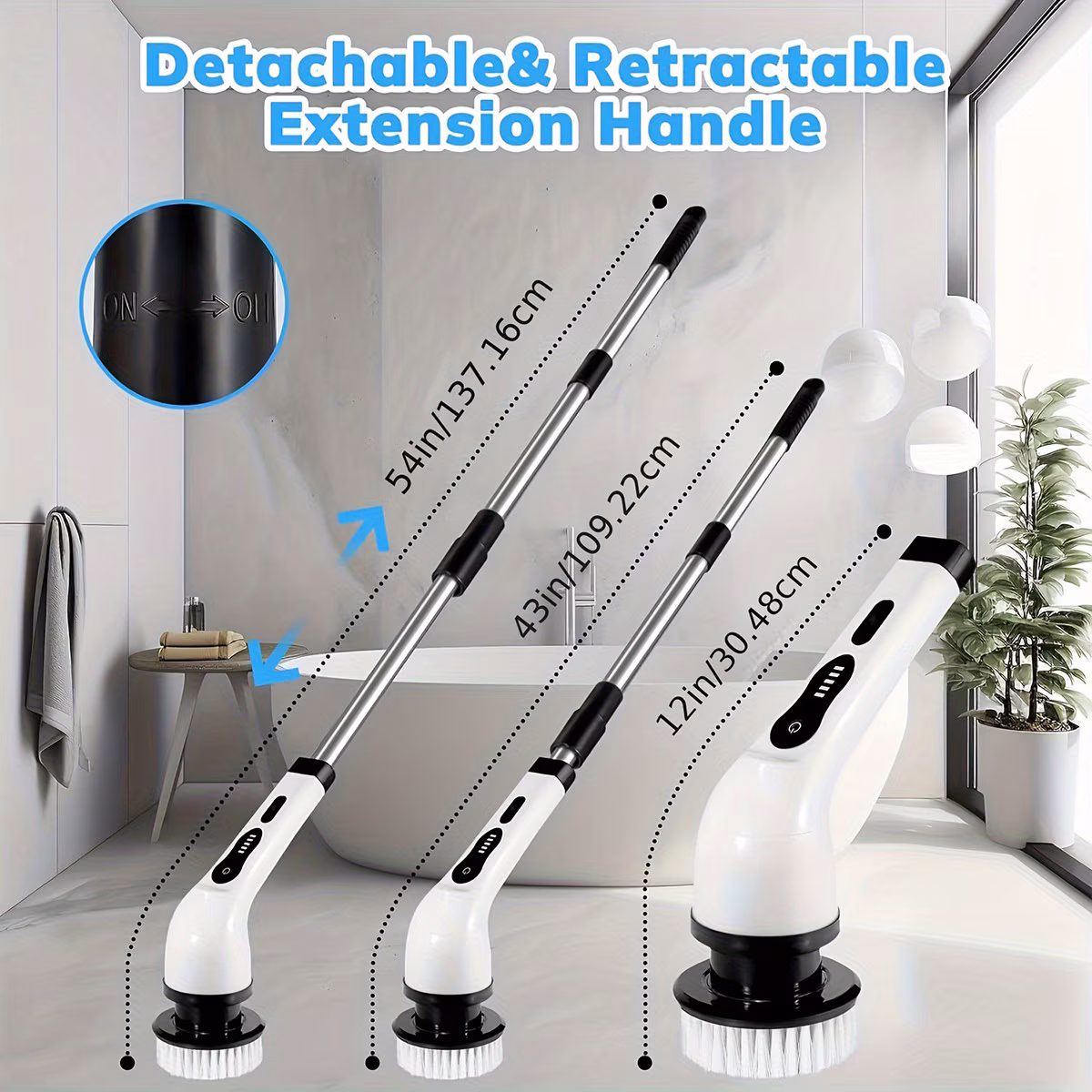 Perie Rotativă Electrică Multifuncțională, Wireless, 25W, 2 Viteze, USB-C, Accesorii Incluse - imagine 2