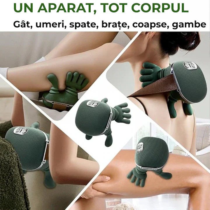 Aparat de Masaj Cervical 4D Shiatsu, Wireless, Încălzire Infraroșu 45°C, 3 Intensități, Autonomie 70 min - imagine 5