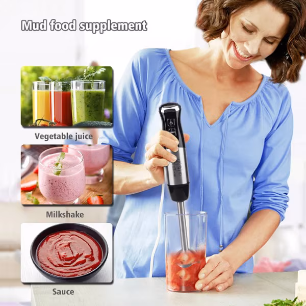 Blender Tocător Set 4 în 1, Mixer 1500W, 9 Viteze, Funcție Turbo, Bol Tocător 500ml și Pahar 700ml - imagine 4