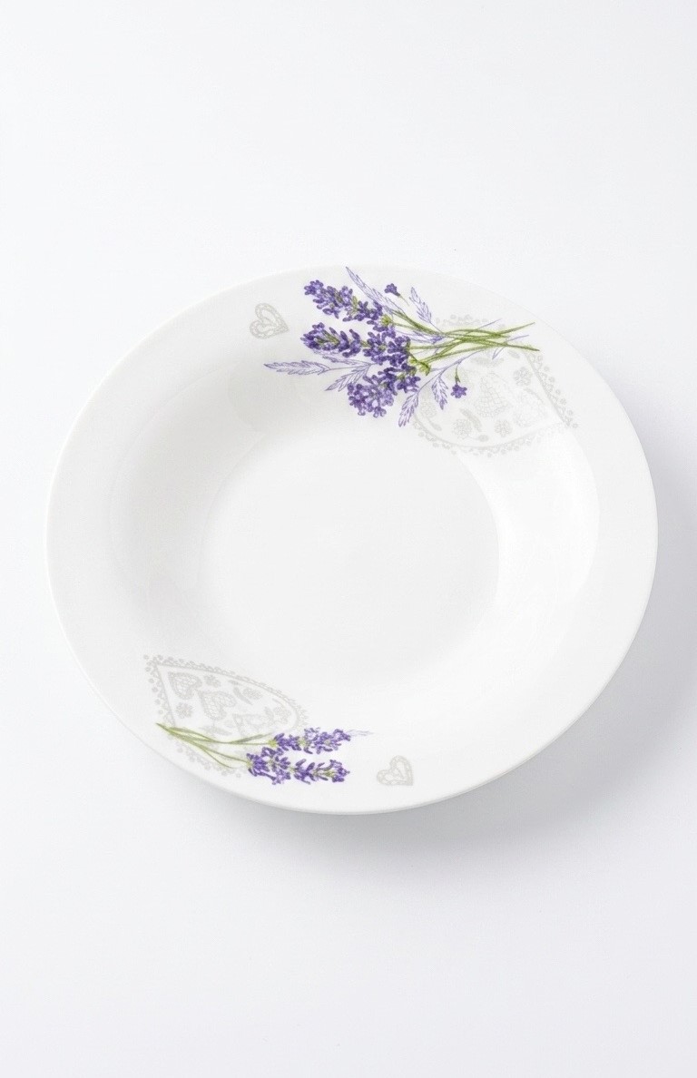 Set 6 Farfurii Adânci Lavandă din Opal Alb, 21,6 cm - imagine 2
