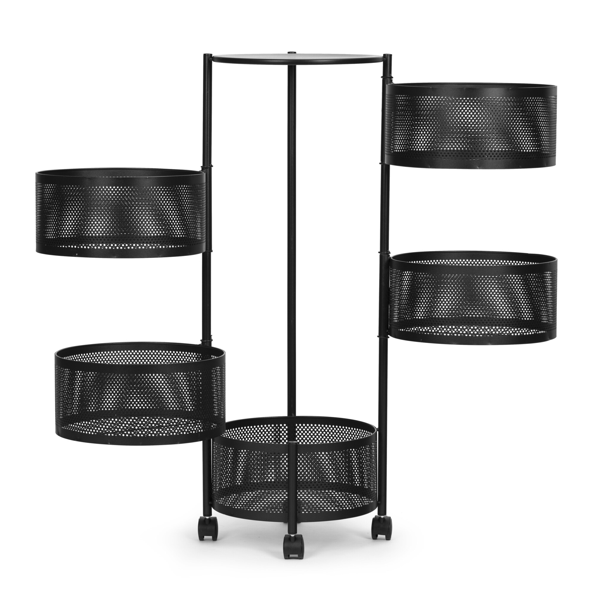 Raft Metalic Depozitare Rotativ, 5 Cosuri, 87 cm Inaltime - imagine 2