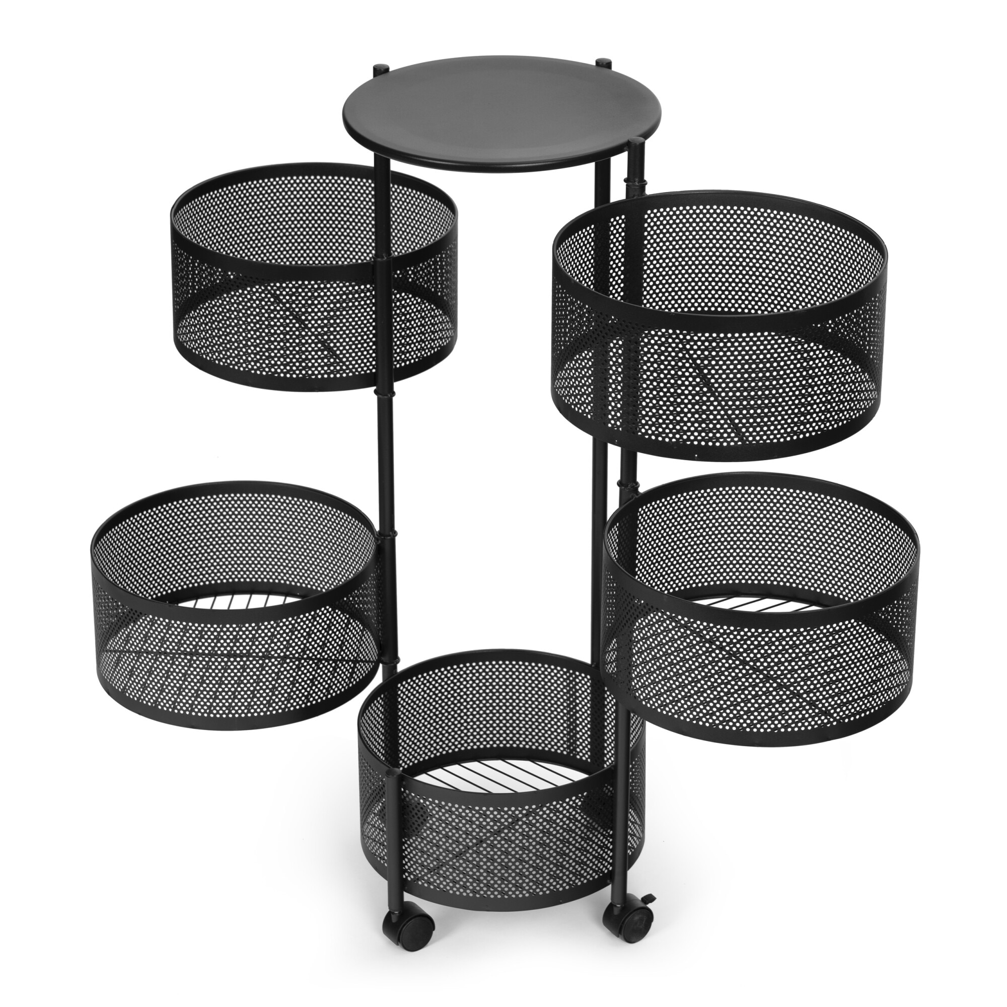 Raft Metalic Depozitare Rotativ, 5 Cosuri, 87 cm Inaltime - imagine 8