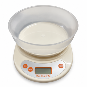 Cântar bucătărie electric cu bol 18 × 5 cm din plastic, capacitate 5 kg