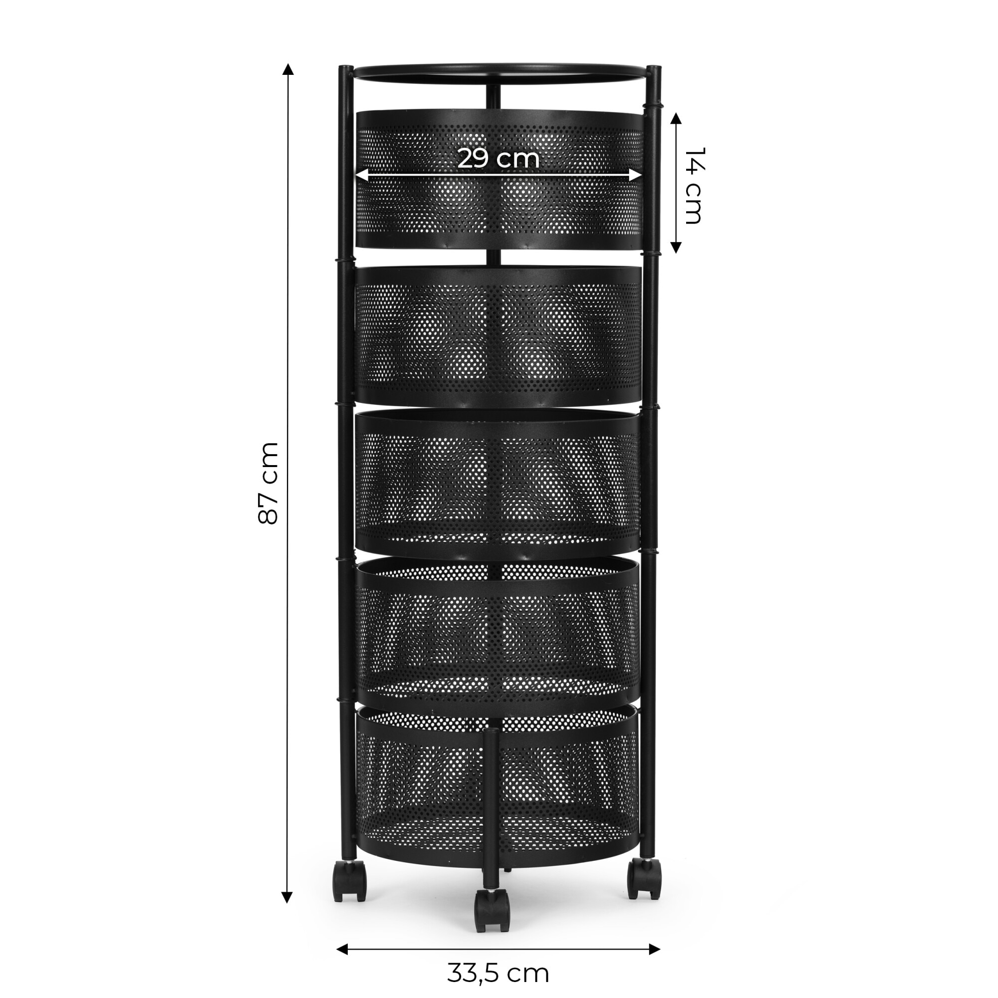 Raft Metalic Depozitare Rotativ, 5 Cosuri, 87 cm Inaltime - imagine 6