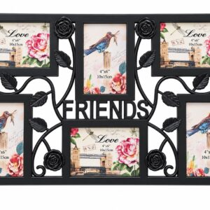 Ramă Foto Decorativă FRIENDS, Neagră, pentru 6 Fotografii
